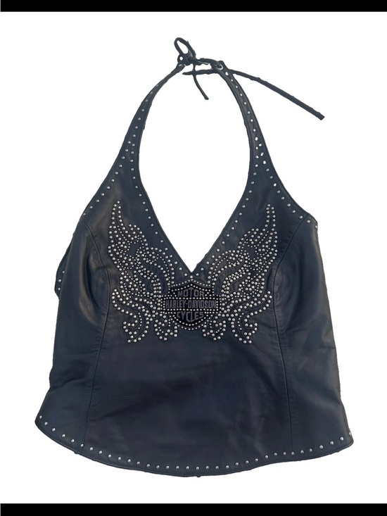 Harley-Davidson Tops - Harley-Davidson Black Studded Leather Halter Top